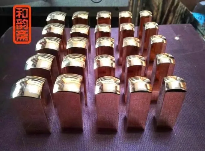 Rows of bronze seal blanks